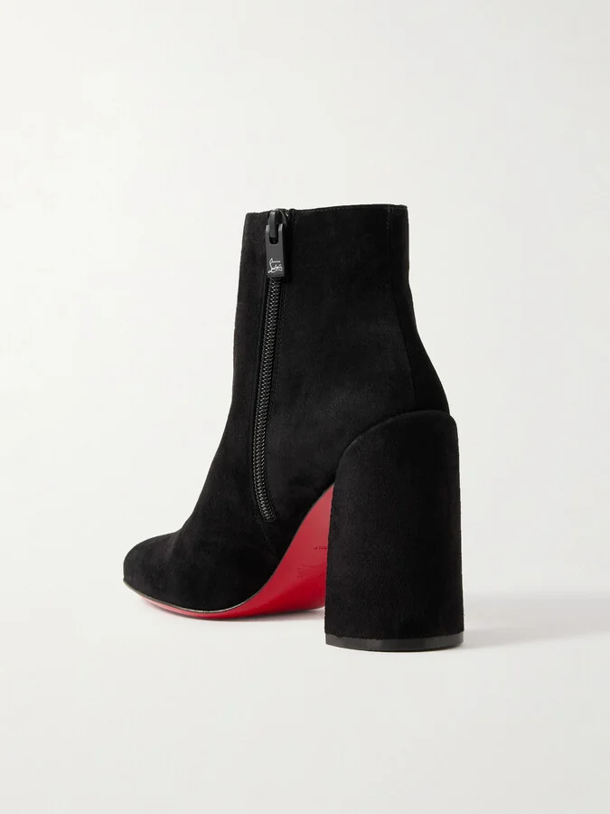 Christian Louboutin - Turela 85 Suede Ankle Boots - Black - Image 3
