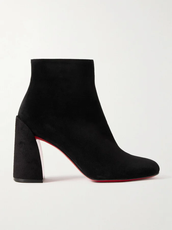Christian Louboutin - Turela 85 Suede Ankle Boots - Black