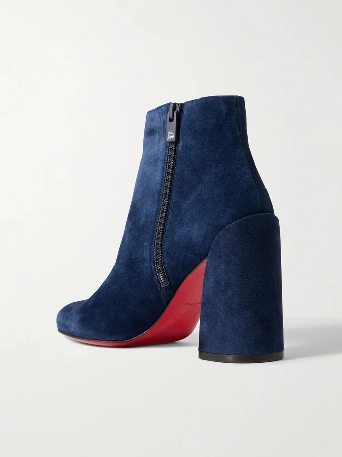 Christian Louboutin - Turela 85 Suede Ankle Boots - Blue - Image 3