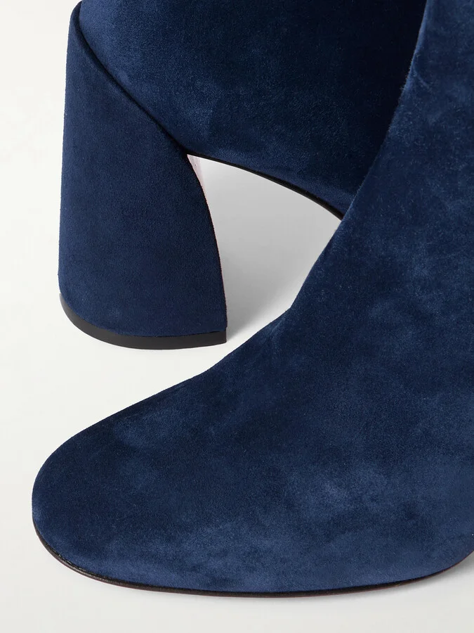 Christian Louboutin - Turela 85 Suede Ankle Boots - Blue - Image 4