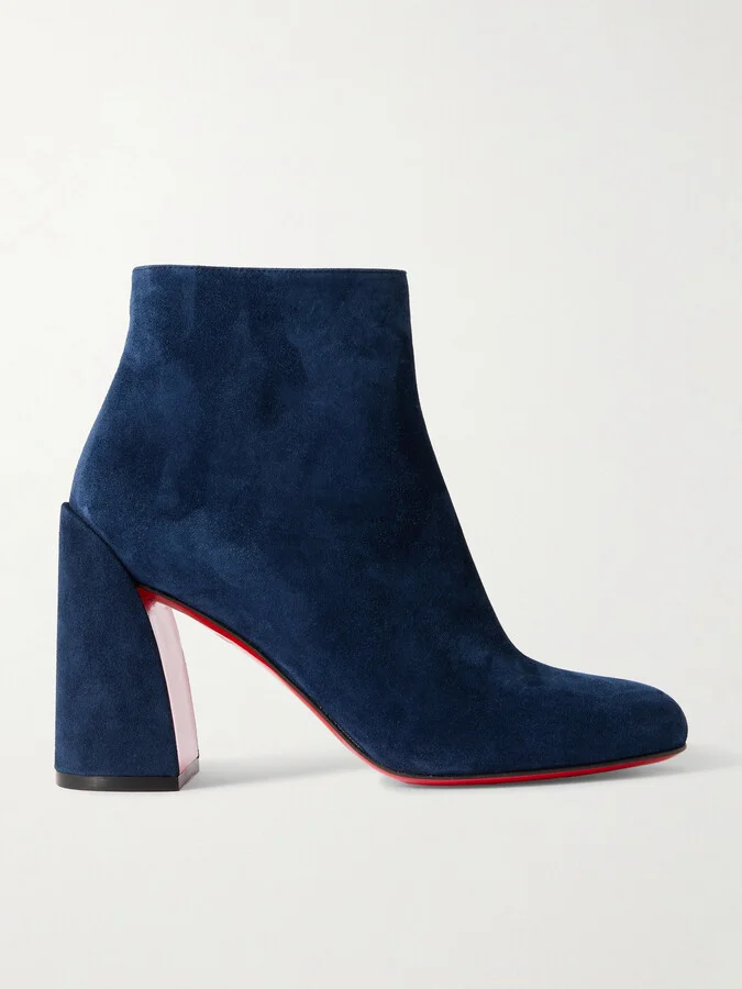 Christian Louboutin - Turela 85 Suede Ankle Boots - Blue
