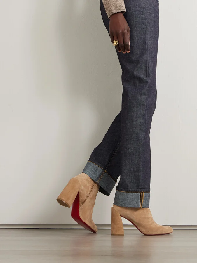 Christian Louboutin - Turela 85 Suede Ankle Boots - Neutrals - Image 2