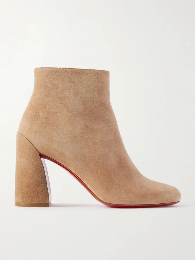 Christian Louboutin - Turela 85 Suede Ankle Boots - Neutrals