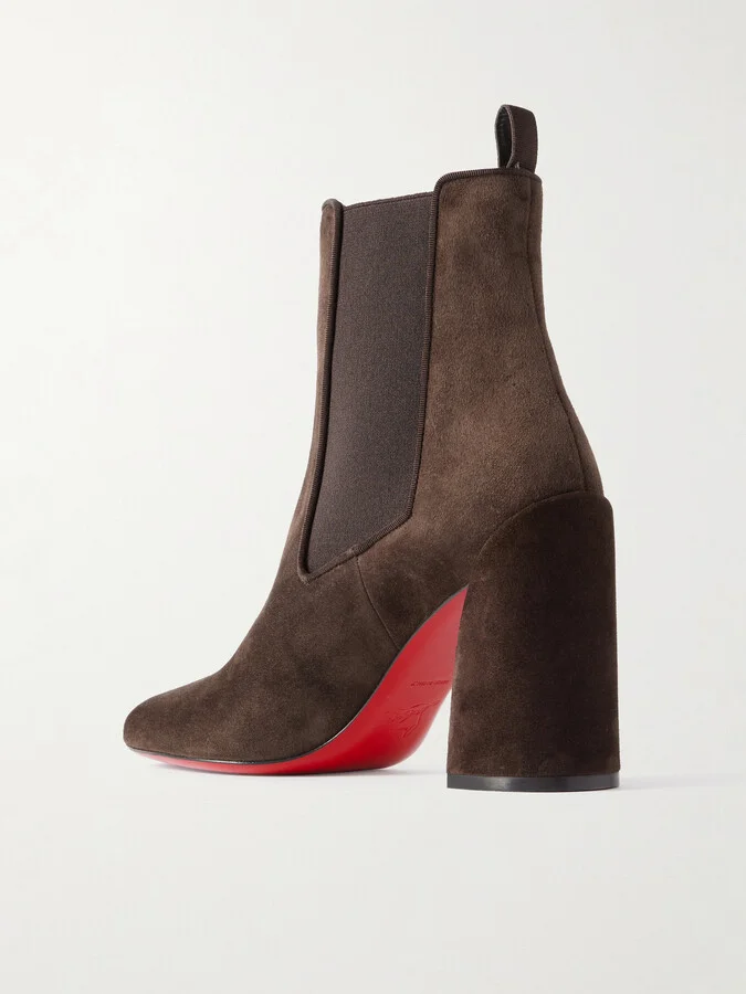 Christian Louboutin - Turelastic 85 Suede Chelsea Boots - Brown - Image 3