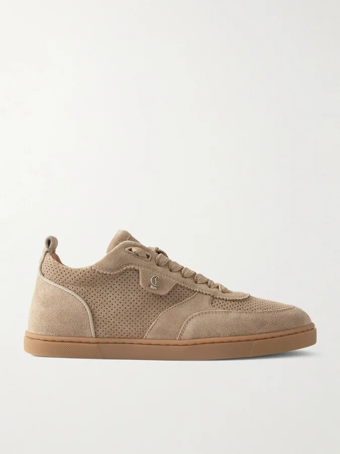 Christian Louboutin - Tutti Rui Donna Perforated Suede Sneakers - Brown
