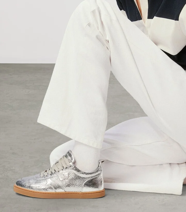 Christian Louboutin Tutti Rui Metallic Leather Sneakers - Image 2