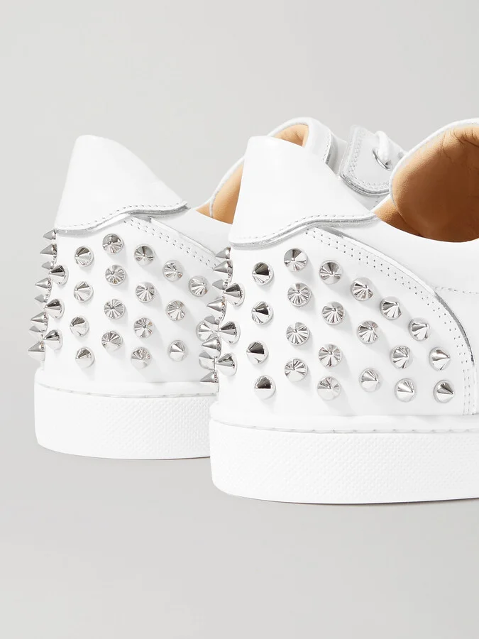 Christian Louboutin - Vieira 2 Embellished Leather Sneakers - White - Image 5