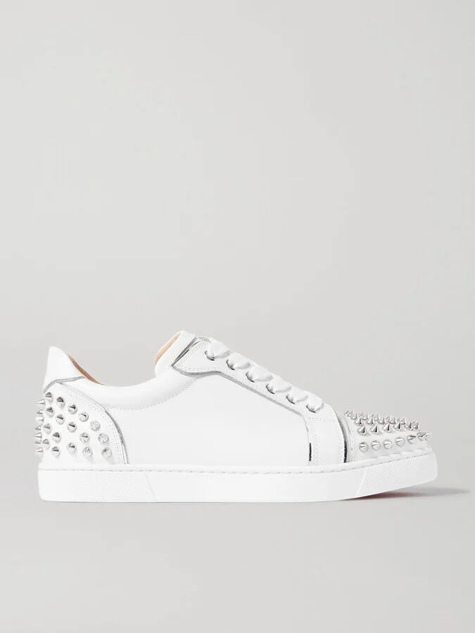 Christian Louboutin - Vieira 2 Embellished Leather Sneakers - White