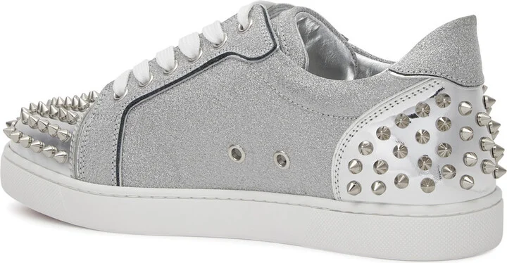 Christian Louboutin Vieira 2 Glittered Leather Sneakers - Image 2