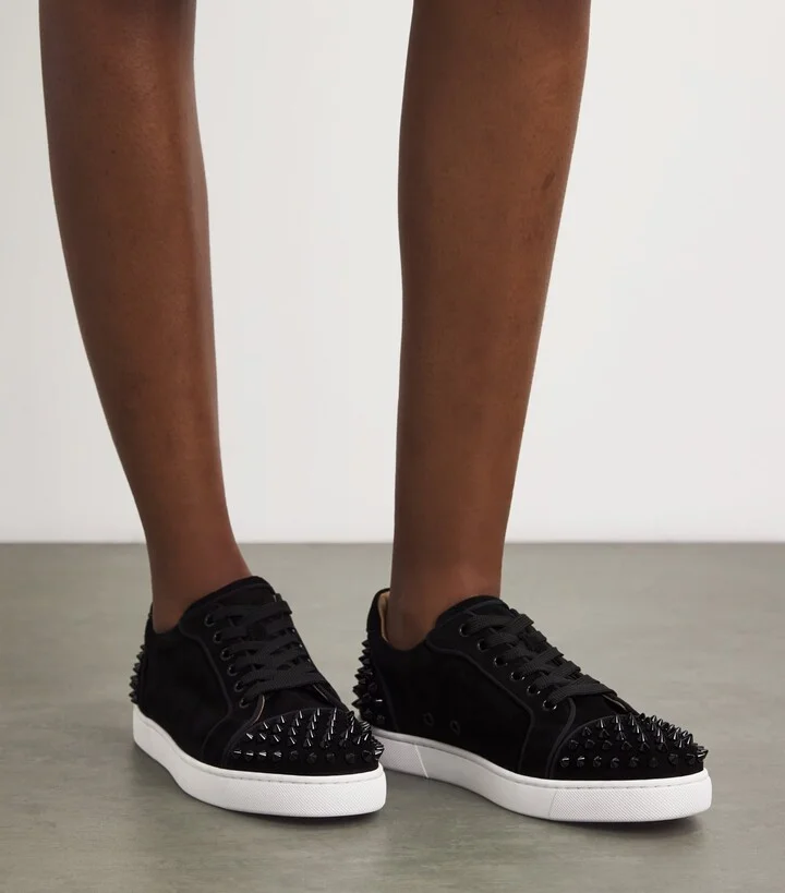 Christian Louboutin Vieira 2 Spikes Suede Low-Top Sneakers - Image 2