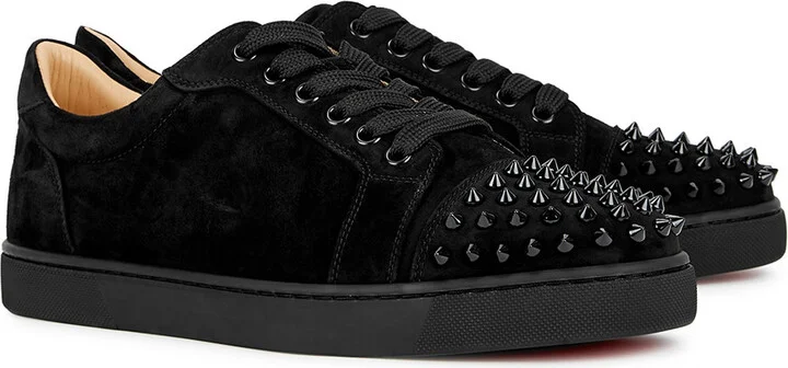 Christian Louboutin Vieira Spikes Black Suede Sneakers - Image 2