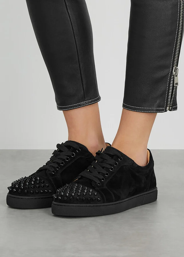 Christian Louboutin Vieira Spikes Black Suede Sneakers - Image 5