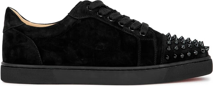 Christian Louboutin Vieira Spikes Black Suede Sneakers