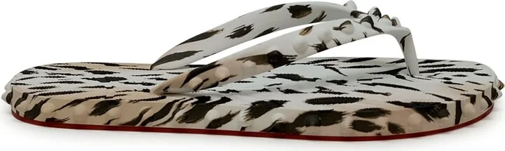 Christian Louboutin Vintage Rose Rubber Super Loubi Flat Flip Thongs