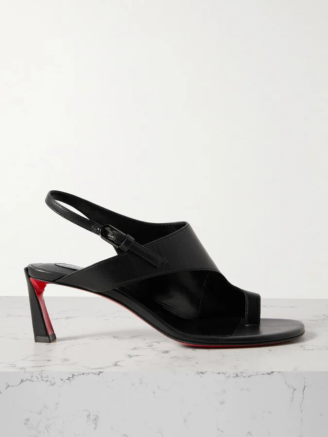 Christian Louboutin - Viva Condora 55 Leather Slingback Sandals - Black