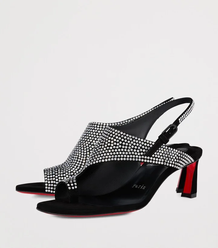 Christian Louboutin Viva Condora Embellished-Leather Sandals 55 - Image 3