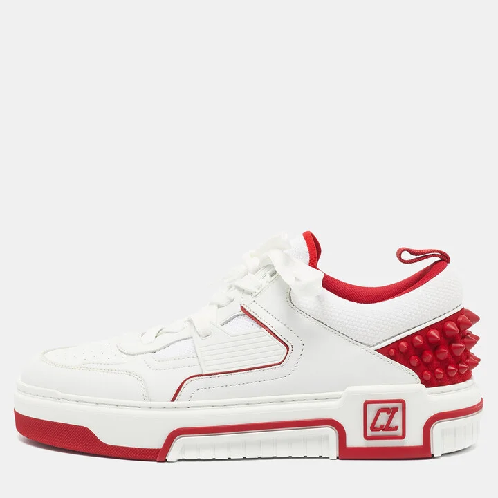 Christian Louboutin White Leather and Mesh Astroloubi Sneakers Size 43