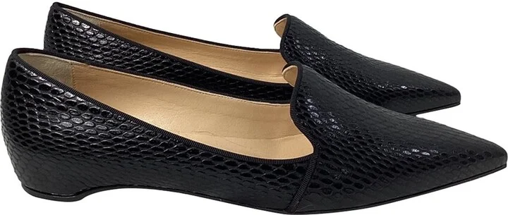 Christian Louboutin Women's Leather Kashasha Lizard-Effect Loafer (Authentic Pre-Loved)