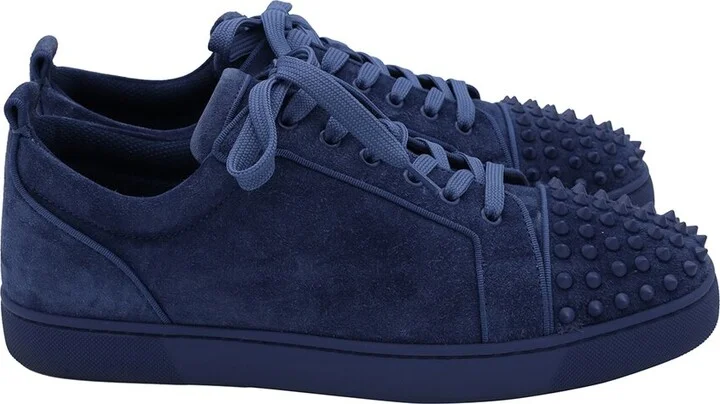 Christian Louboutin Women's Suede Louis Junior Spike Sneaker (Authentic Pre- Loved)