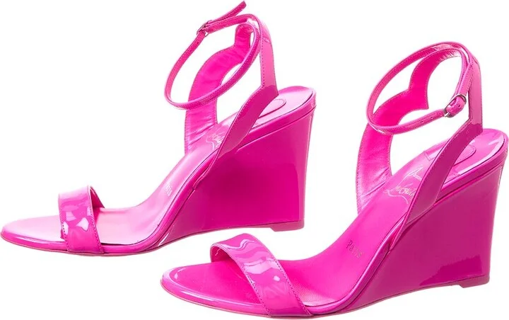 Christian Louboutin Zeppa Chick 85 Patent Wedge Sandal (Authentic Pre-Loved) - Image 2