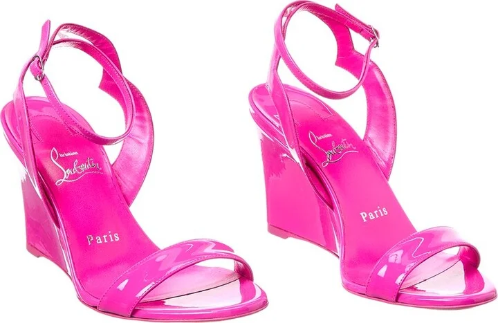 Christian Louboutin Zeppa Chick 85 Patent Wedge Sandal (Authentic Pre-Loved)