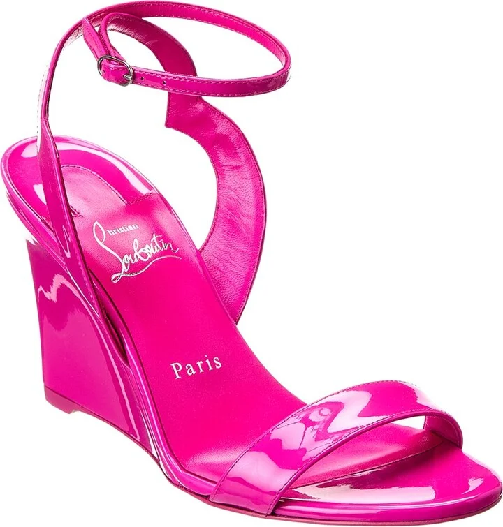 Christian Louboutin Zeppa Chick 85 Patent Wedge Sandal