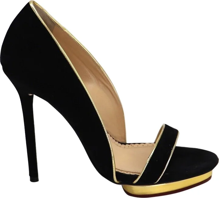 Christine Open Toe Sandals in Black Suede