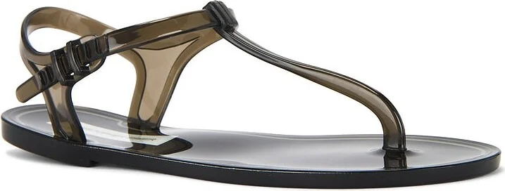 Christopher Esber Billi T-Bar Flat Sandal in Black - Image 2