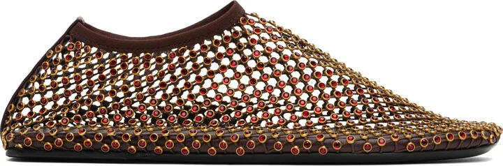 Christopher Esber Brown Minette Crystal Ballerina Flats