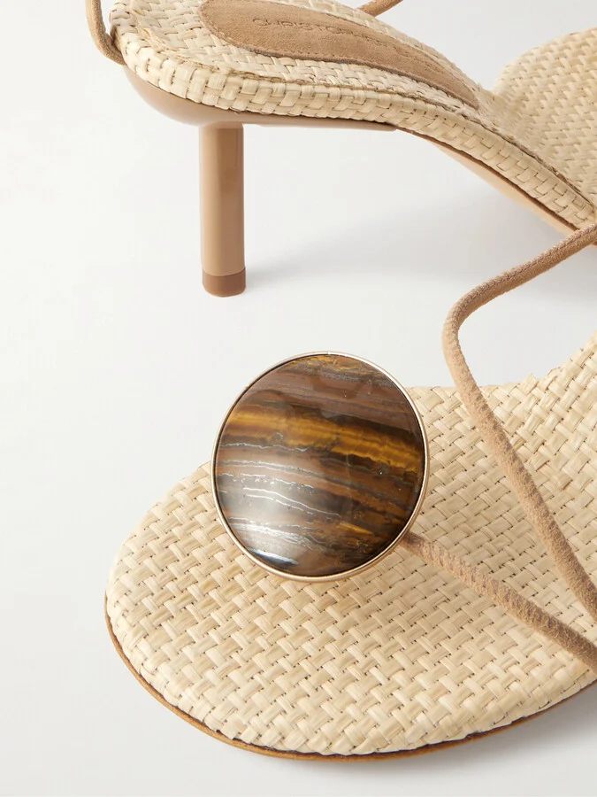 Christopher Esber - Doma Stone-embellished Suede Sandals - Neutrals - Image 4