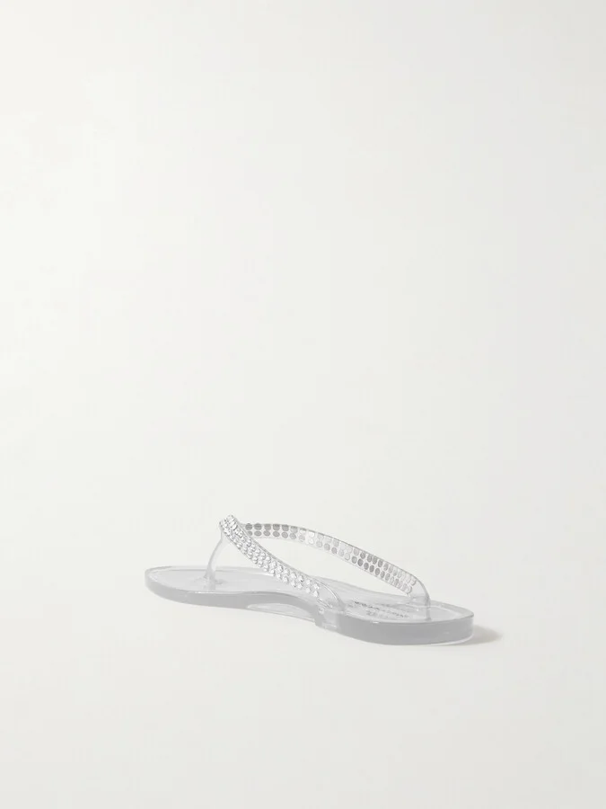Christopher Esber - Jo Crystal-embellished Pvc Flip Flops - Neutrals - Image 3