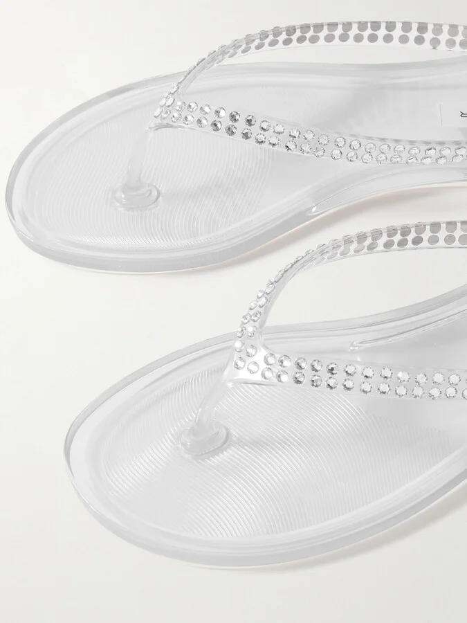 Christopher Esber - Jo Crystal-embellished Pvc Flip Flops - Neutrals - Image 4