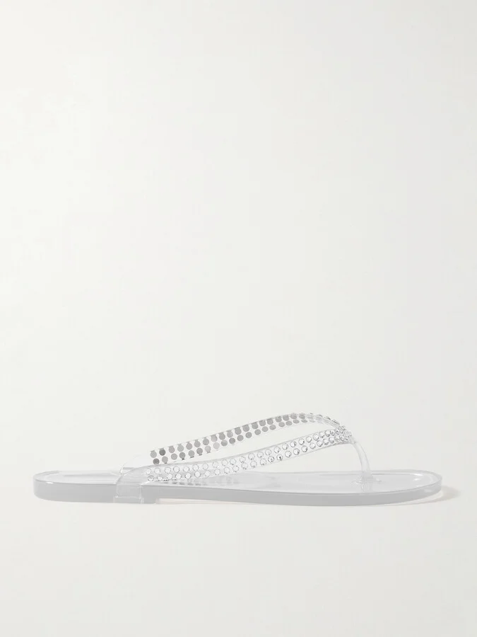 Christopher Esber - Jo Crystal-embellished Pvc Flip Flops - Neutrals