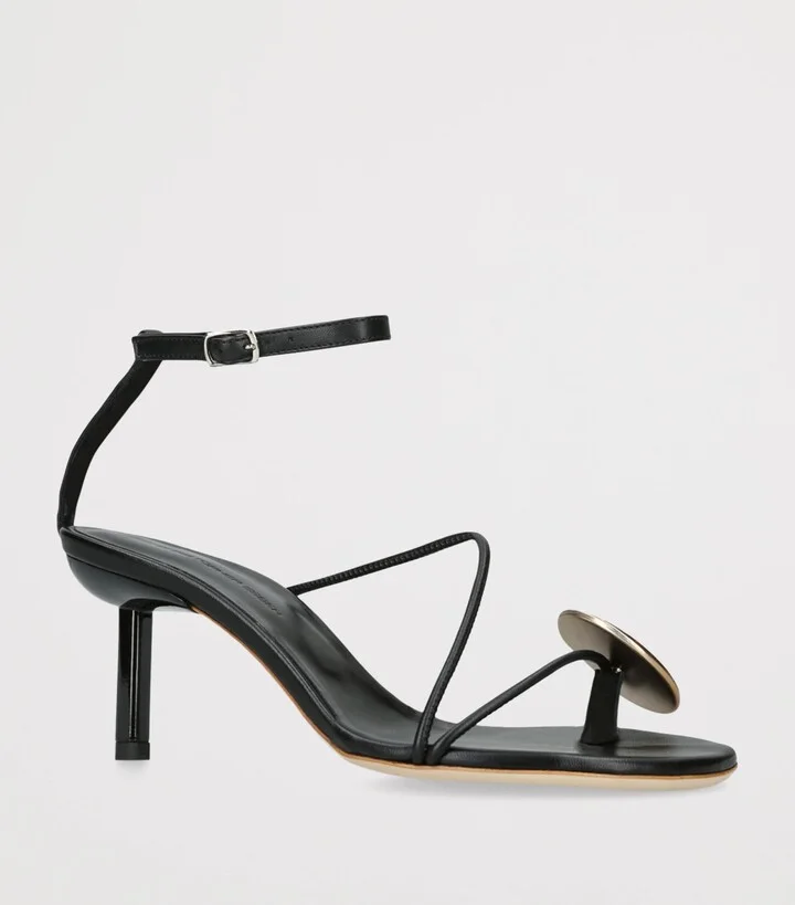 Christopher Esber Leather Doma Stoned Heeled Sandals 70 - Image 3