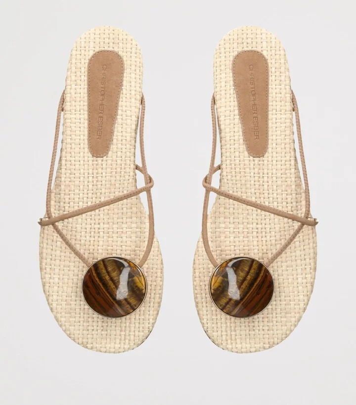 Christopher Esber Leather Doma Stoned Sandals - Image 4