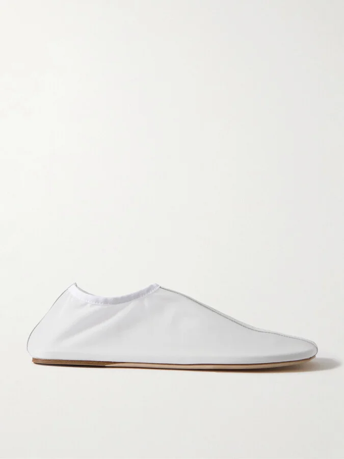 Christopher Esber - Leather-trimmed Mesh Ballet Flats - White