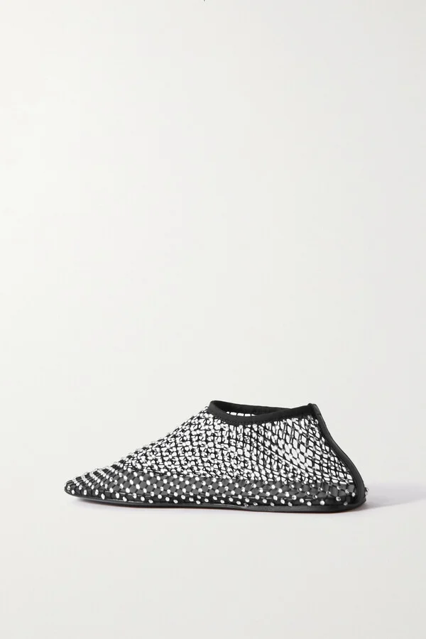 Christopher Esber - Minette Crystal-embellished Mesh Ballet Flats - Black - Image 3