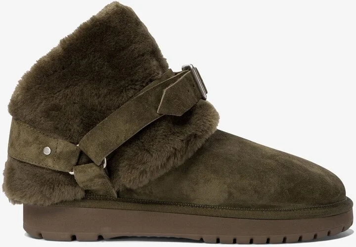 Chubby Buckled Shearling Ankle Boots