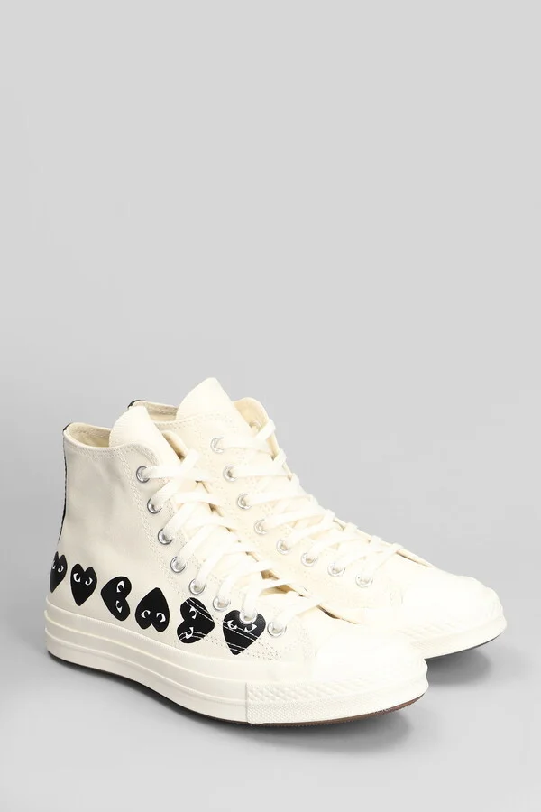 Chuck 70 Cdg High Sneakers In Beige Cotton - Image 2