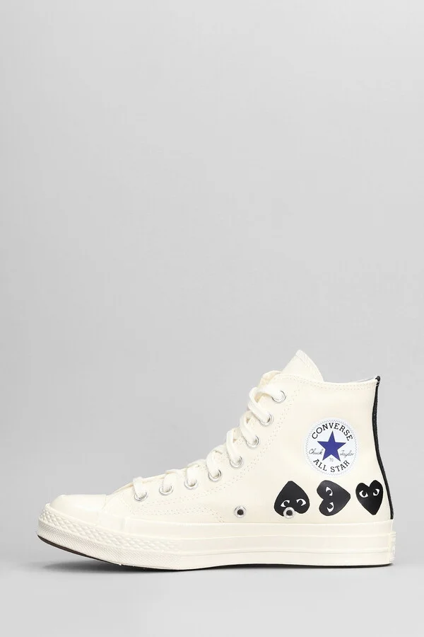 Chuck 70 Cdg High Sneakers In Beige Cotton - Image 3