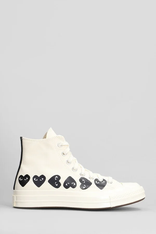 Chuck 70 Cdg High Sneakers In Beige Cotton