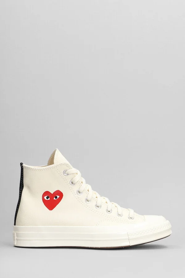 Chuck 70 Cdg High Sneakers In Beige Cotton