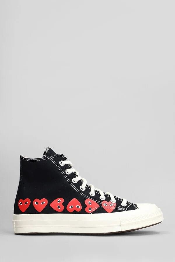 Chuck 70 Cdg High Sneakers In Black Cotton
