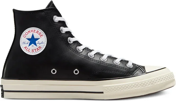 Chuck 70 Leather Hi "Black" sneakers