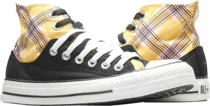 Chuck Taylor All Star Layer Up Plaid Yellow/Black Hi Sneakers 514109