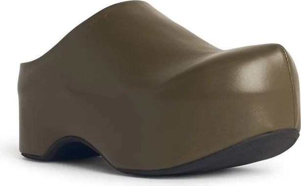 'chunky' Green Leather 'deepsage' Clog Sabots - Image 2