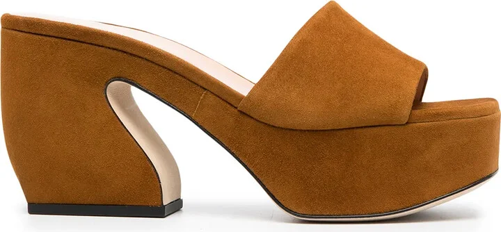 Chunky-Heel Suede Sandals