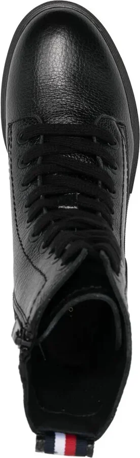 Chunky Lace-Up Leather Ankle Boots - Image 4