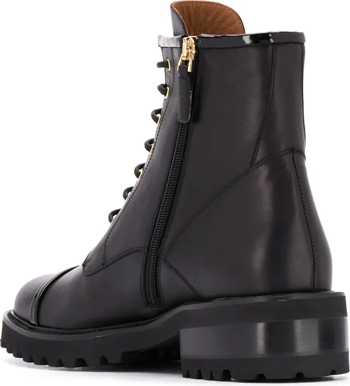 Chunky Lace-Up Leather Boots - Image 3