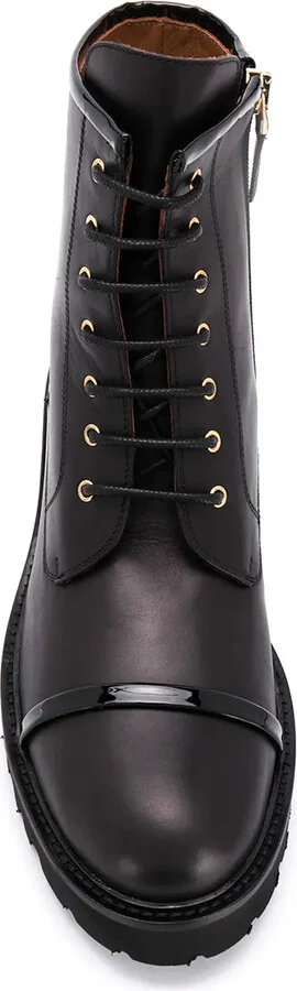Chunky Lace-Up Leather Boots - Image 4